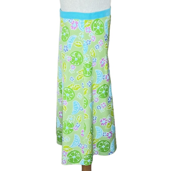 Lilly Pulitzer A-Line Skirt With Citrus Fruit Pattern & Side Zip Size 4 - Picture 6 of 10